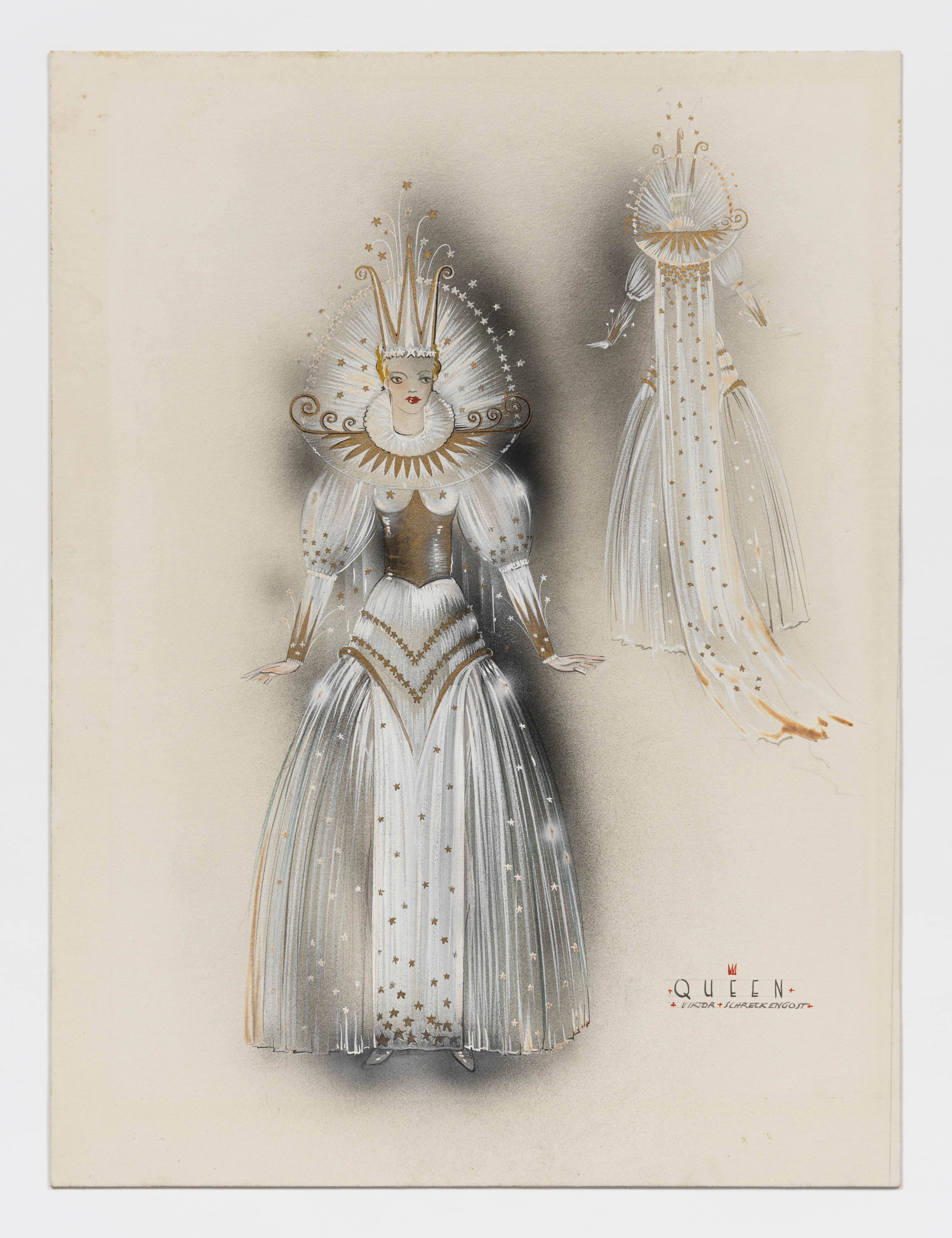 Costume Drawing for the Akron Rubber Ball: Queen