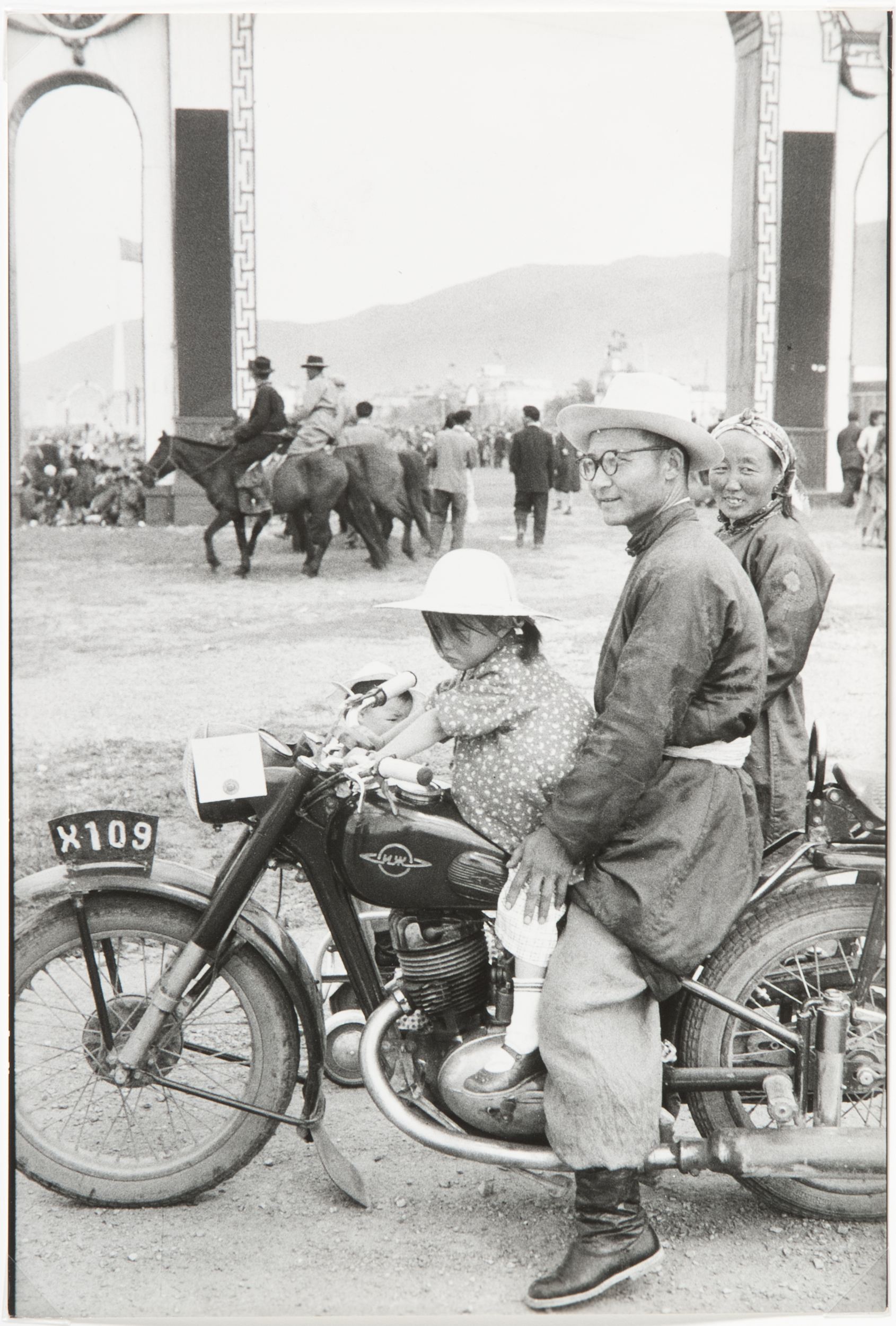 Family on motorbike, Mongolia