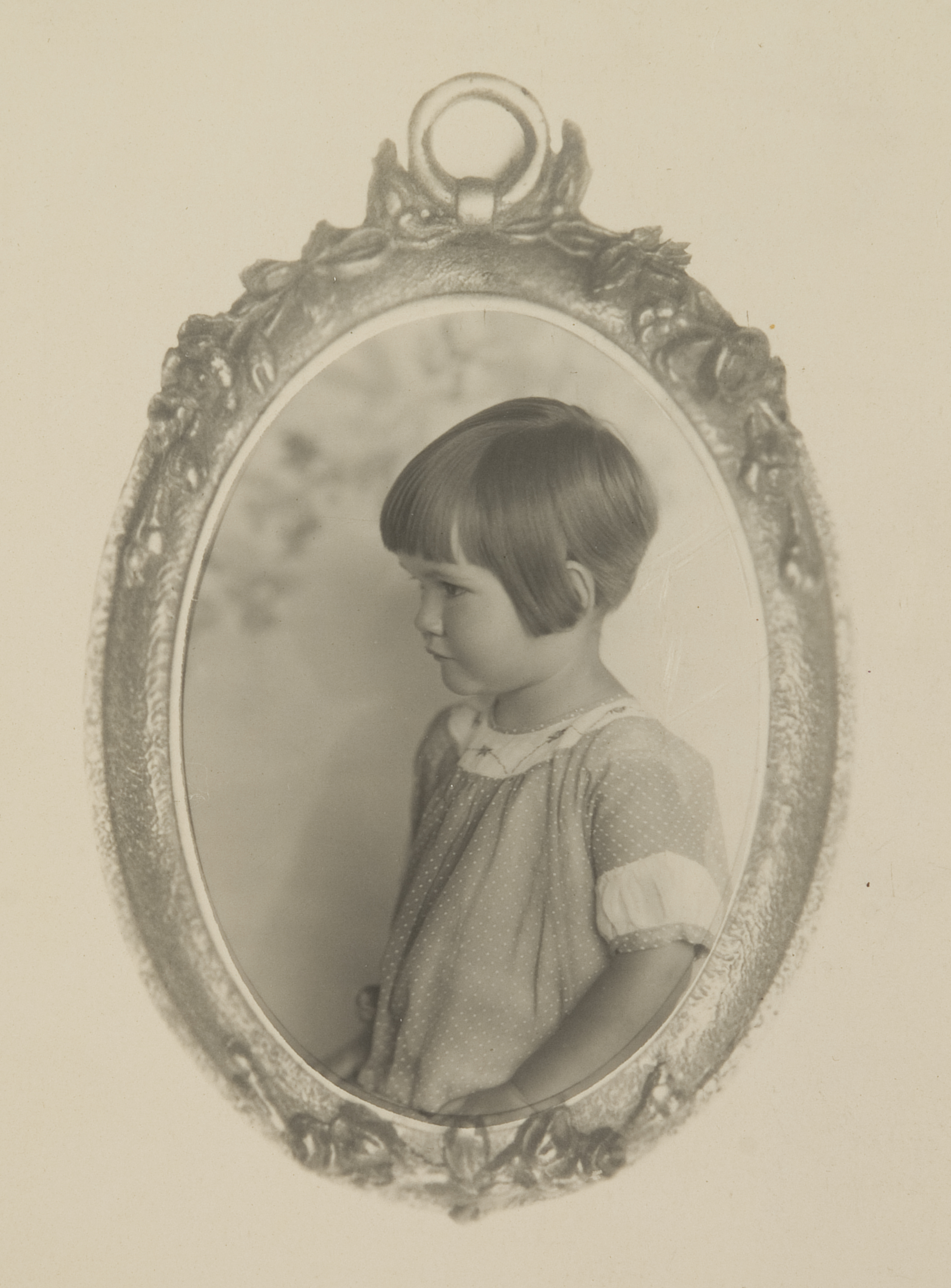Miniature Portrait of Girl with Folder