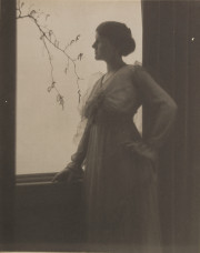 Portrait of a woman in shadow, profile