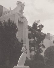 View of Puritan Girl statue...