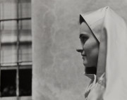 La Ragazza di Magenta (profile of woman in silk hood)