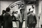 Outside, Lester MacKinney, Bernice Reagon, and John O'Neal wait to get in [a Nashville Tic Toc restaurant]