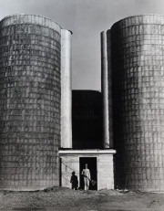 Farmer and silos, Iowa