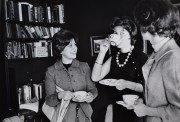 White House secretaries Jill S. Cowen, Priscilla Wear, and Phyllis Mills drinking coffee