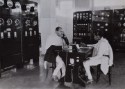 The Addis Ababa radio station: an outstanding facility that allows direct communication with Europe. Lijd Ilma, the secretary of state, is speaking to Abyssinian delegates in Geneva, second Italo-Abyssinian War, Ethiopia