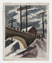 Untitled [Scene with Bridge and Telephone Poles]
