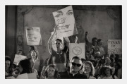 Young feminist campaigning for a female vice president, Democratic National Convention, Miami Beach Convention Center