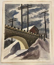 Untitled [Scene with Bridge and Telephone Poles]