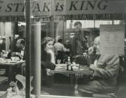 Couple in Cafe Window, Times Square, New York City